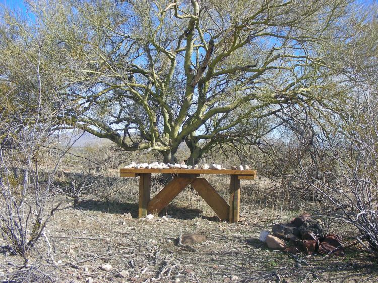 Wow, a bench in the desert, a nice place to sit and take in the view.