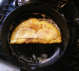 Mmmm. Eggs with cheese, good....