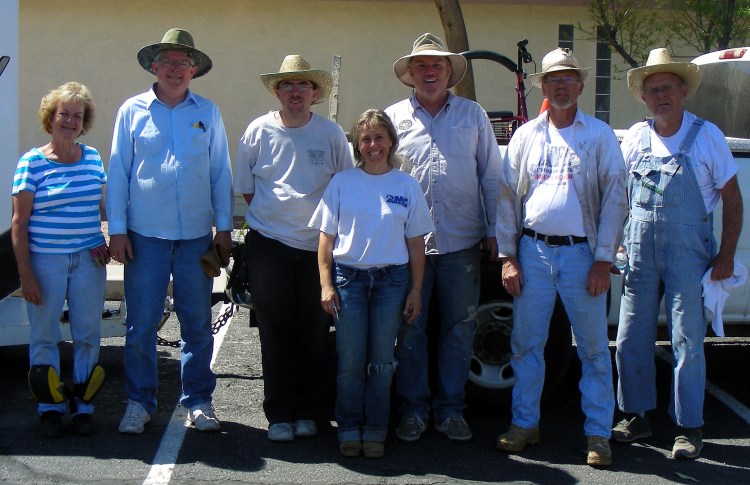 Here is the entire crew enjoying the moment, having just finished and cleaned up for lunch.