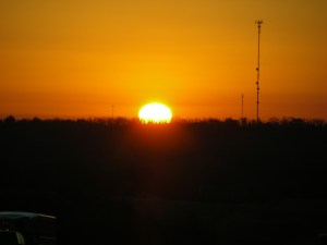 This was the sunrise that greeted us on our way from Oak City to Mannford...