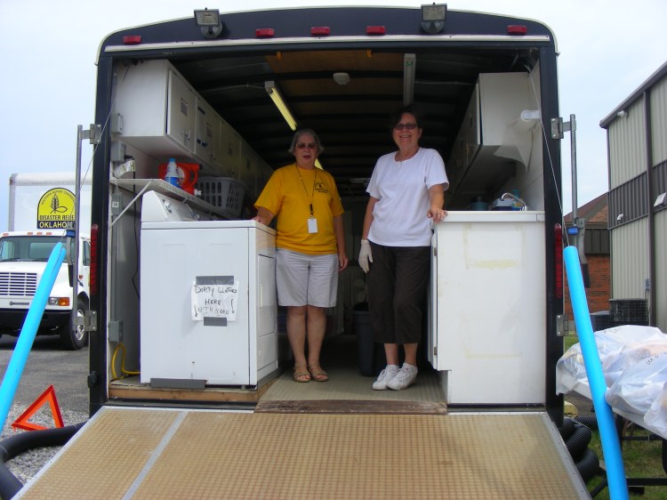 This was a welcome site to us, clean clothes are a must at a fire job...
