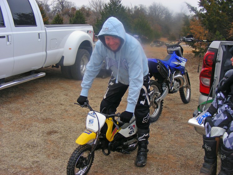 Paul could just not decide which bike to ride.