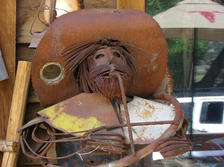 This hombre was outside of the "True Grit" restaurant...