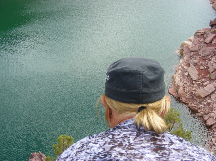 We entered the Flaming Gorge through the south side and Norm wanted to lay on a rock and look at the water. Okay...