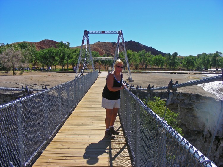 Norm on a swinging bridge. Not good. Out of site behind me were about twenty boy scouts trying to see how high they could make the bridge go. Norm is yelling, "Stop That!!!"