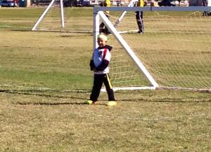 We got the privilege to watch Leo in one of his last soccer games, and it was quite a game. Here he is playing goalie, after scoring 4 or 5 goals as a forward. He also scored from his goalie position... 