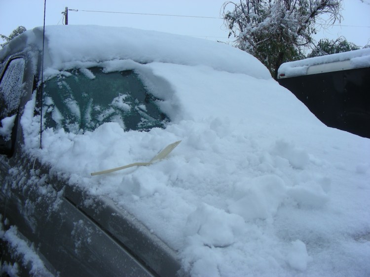 If you look carefully, you will see our Arizona ice/snow scraper....