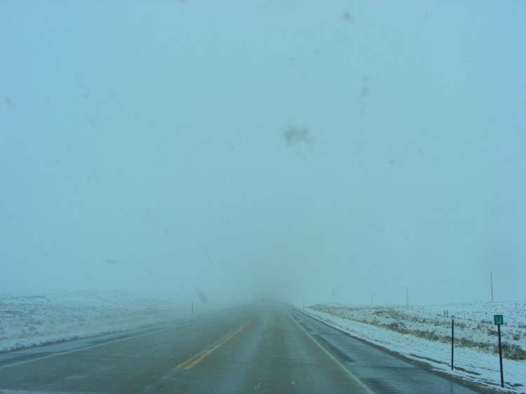 This is what the drive to Casper looked like. Blowing snow, fog and cold temperatures. The Lord kept us safe and conditions improved as we arrived for the night. The RV park was very nice and made for a relaxing evening...