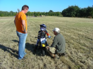 A dirt bike rider! I love this kid... Yeah, his Dad is an okay dirt rider too...