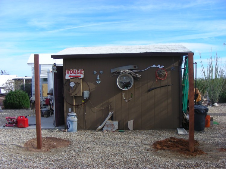 It Norm, her Dad and myself to dig these two holes and set our poles...